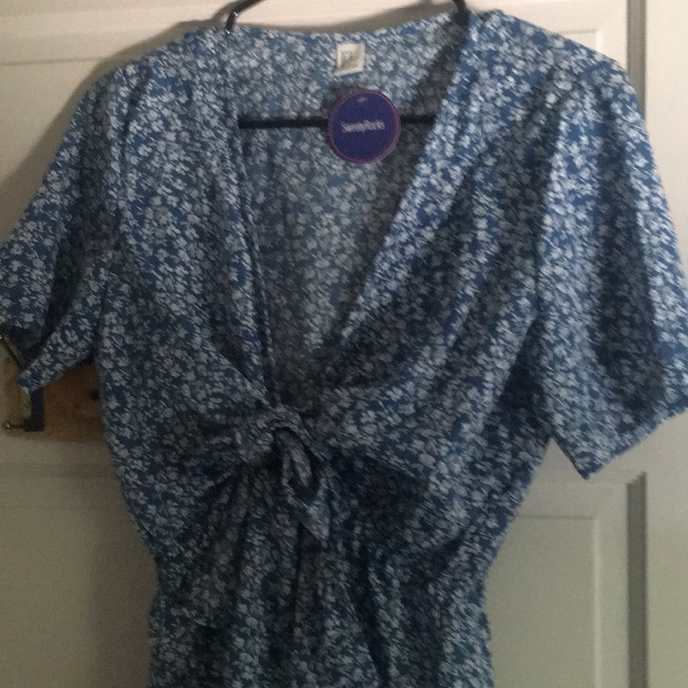 Sweaty Rocks Blue and white romper. Size medium.